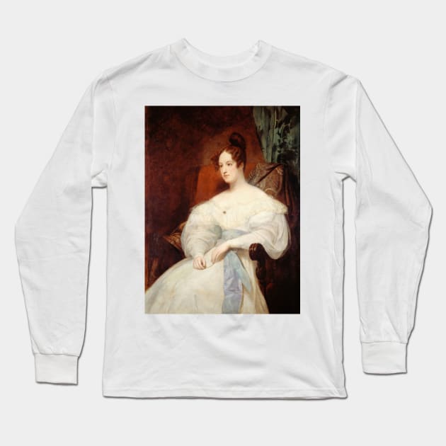 Portrait Presume de la Princesse Louise d'Orleans by Ary Scheffer Long Sleeve T-Shirt by Classic Art Stall